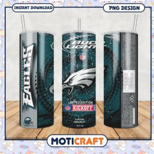 Philadelphia Eagles Tumbler PNG, perfect for game day drinks