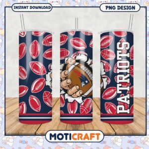 Patriot Football Tumbler PNG Design, Perfect for Game Day Drinks