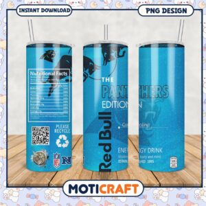 Panthers Edition Tumbler PNG, Perfect for Energy Drink Lovers