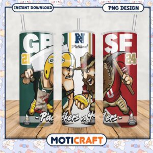 Packers vs 49ers tumbler design, perfect for football fans
