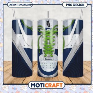 Nike Design Tumbler with Seahawk Theme, Perfect for Fans and Collectors