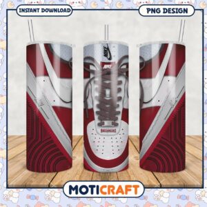 Nike Air Tumbler Design in Red and Silver, Perfect for Fans