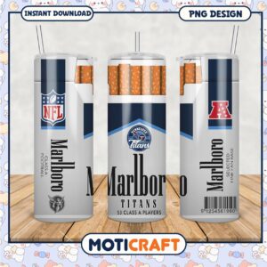 NFL Themed Tumbler with Marlboro Design, Perfect for Fans