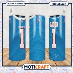 NFL Oilers Tumbler Cup, Featuring Warren Moon Design and Style