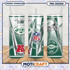 New York Jets tumbler with team logo, perfect for NFL fans