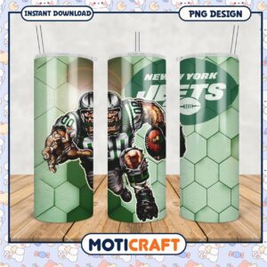 New York Jets Tumbler with Bold Football Design, Perfect for Fans