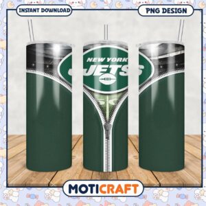 New York Jets tumbler design, perfect for fans and gatherings