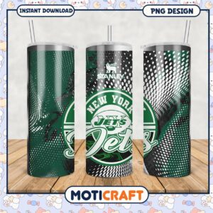 New York Jets tumbler design is perfect for game day, show your team spirit with every sip