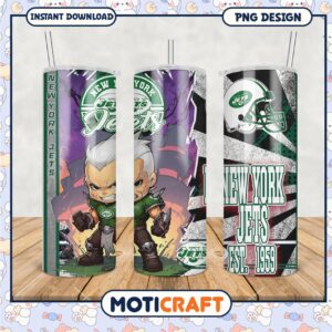 New York Jets tumbler design for fans, perfect for game day drinks
