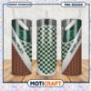 New York Jets tumbler design features green checkered pattern, perfect for fans on the go