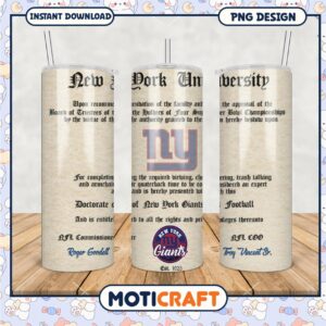 New York Giants Tumbler, NFL Fan Gift for die hard supporters