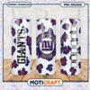 New York Giants tumbler with leopard print design, perfect for fans