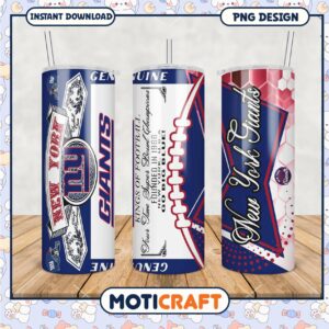 New York Giants tumbler design features bold colors, perfect for fans