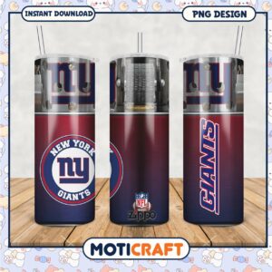 New York Giants tumbler cup design features team logo, perfect for fans