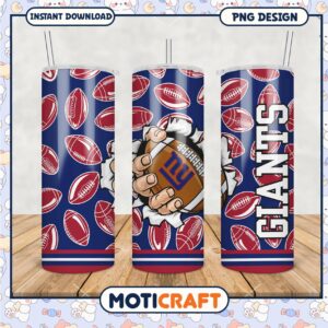 New York Giants Football Tumbler, Perfect for Game Day Drinks