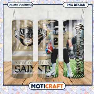 New Orleans Saints tumbler, perfect for fans and game day drinks
