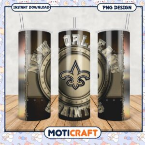 New Orleans Saints tumbler design, perfect for fans and gifts