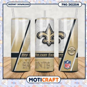 New Orleans Saints tumbler design for NFL fans, stylish and durable