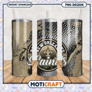 New Orleans Saints tumbler design for fans, perfect for your drinks