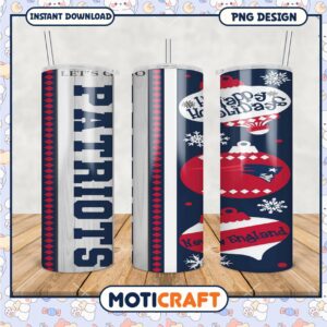 New England Patriots tumbler, perfect for holiday celebrations