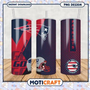 New England Patriots tumbler PNG design, perfect for fans and gifts