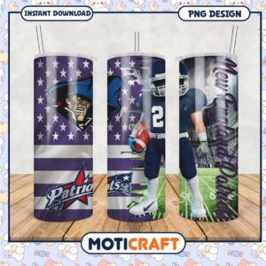 New England Patriots tumbler design, perfect for sports fans