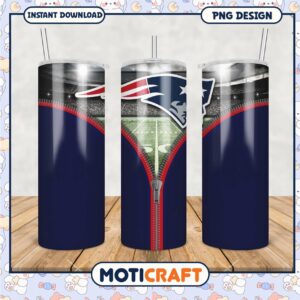 New England Patriots tumbler design, perfect for game day enjoyment