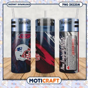 New England Patriots tumbler design, perfect for game day drinkware
