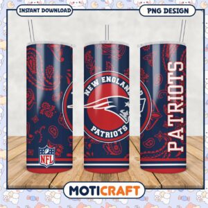 New England Patriots tumbler design for NFL fans, stylish and unique