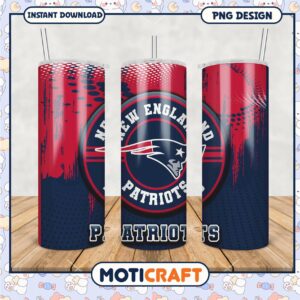 New England Patriots tumbler design for sports fans, perfect gift idea