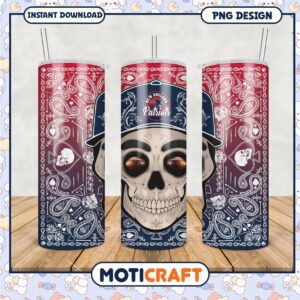 New England Patriots Skull Tumbler, Unique Design for Fans