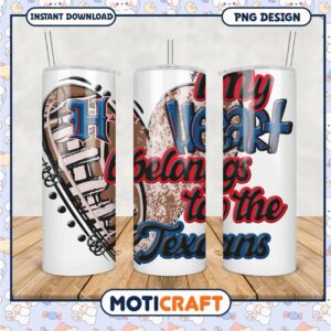 My Heart Belongs to the Texans Tumbler Cup, Perfect Gift for Fans