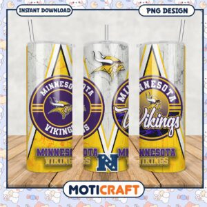 Minnesota Vikings tumbler set for fans, perfect for game day drinks