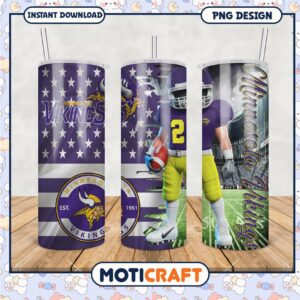 Minnesota Vikings Tumbler PNG Design, Perfect for Fans and Gifts