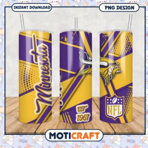 Minnesota Vikings Tumbler PNG, perfect for game day hydration