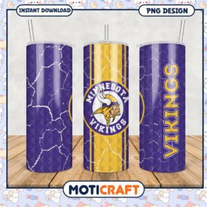 Minnesota Vikings tumbler design, perfect for sports fans everywhere