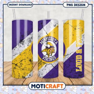 Minnesota Vikings tumbler design, show your team pride daily