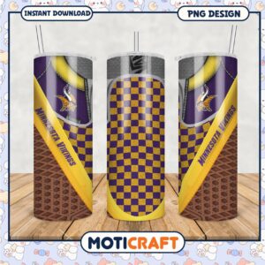 Minnesota Vikings tumbler design, perfect for game day use