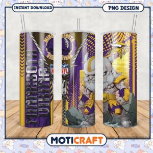 Minnesota Vikings tumbler design, perfect for NFL fans everywhere