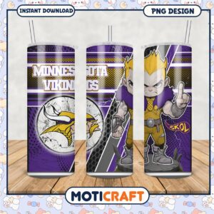 Minnesota Vikings tumbler design, perfect for fans and collectors