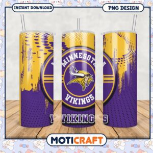 Minnesota Vikings tumbler design, perfect for game day drinks