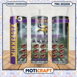 Minnesota Vikings tumbler design, fun prize winning game themed