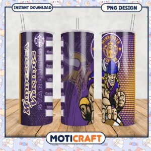 Minnesota Vikings tumbler design for fans, celebrate your team spirit