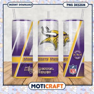 Minnesota Vikings tumbler cup design, perfect for fans everywhere