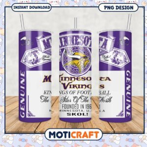 Minnesota Vikings tumbler cup for football fans, perfect gift idea