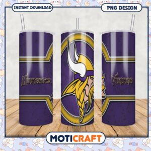 Minnesota Vikings tumbler cup design, perfect for fans and gifts