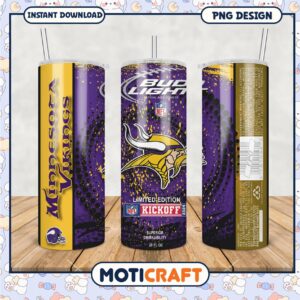Minnesota Vikings tumbler cup design for game day, perfect gift idea