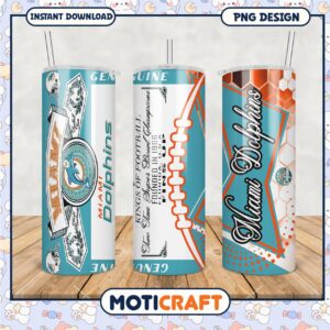 Miami Dolphins Tumbler PNG, perfect for fans and collectors
