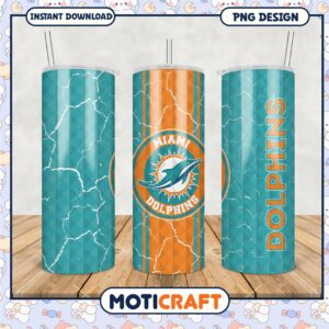 Miami Dolphins Tumbler PNG Design