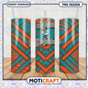 Miami Dolphins Tumbler PNG Design, Perfect for Football Fans